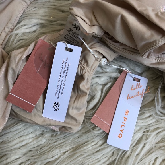 PilyQ Shell Ring Side Halter Basic Ruched Bikini - Picture 7 of 11